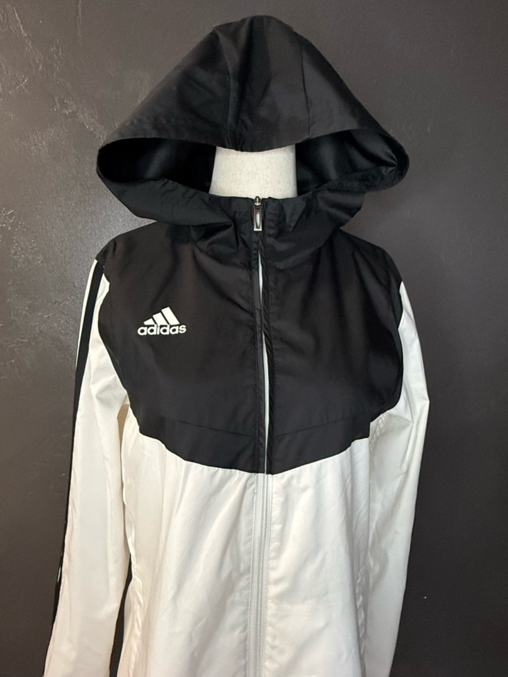 adidas Black and White Mesh Lined Jacket